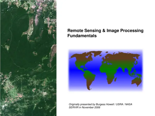 Remote Sensing &amp; Image Processing Fundamentals