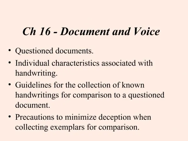 Ch 16 - Document and Voice