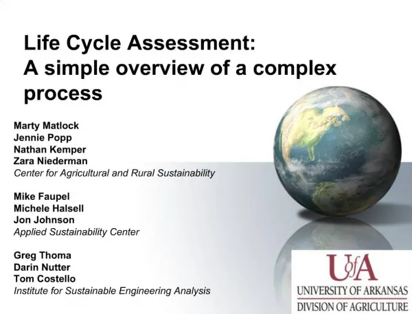 Life Cycle Assessment: A simple overview of a complex process