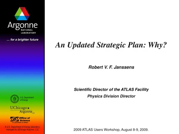 An Updated Strategic Plan: Why?