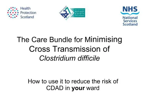 The Care Bundle for Minimising Cross Transmission of Clostridium difficile