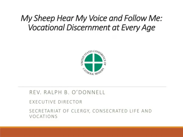 My Sheep Hear My Voice and Follow Me: Vocational Discernment at Every Age