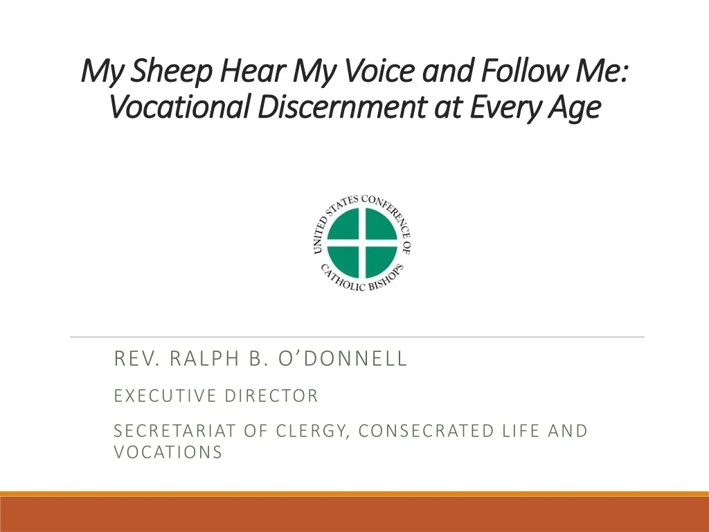 my sheep hear my voice and follow me vocational discernment at every age