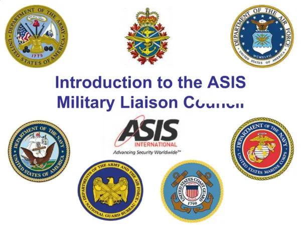 Introduction to the ASIS Military Liaison Council