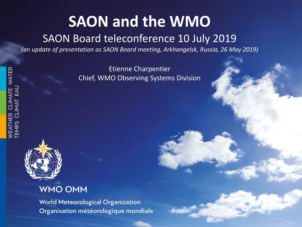 saon and the wmo saon board teleconference