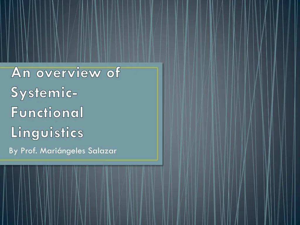 an overview of systemic functional linguistics