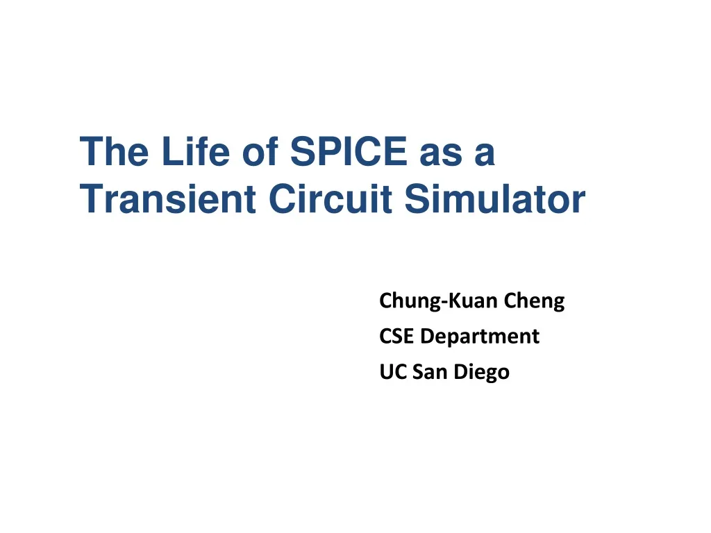 the life of spice as a transient circuit simulator