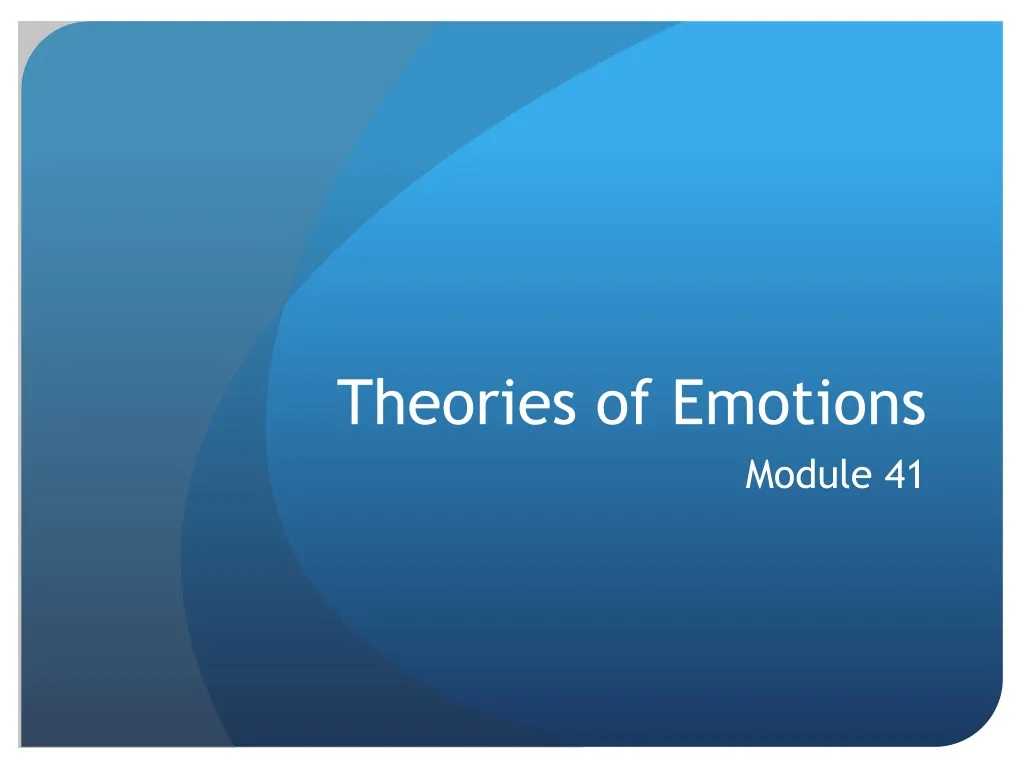 theories of emotions