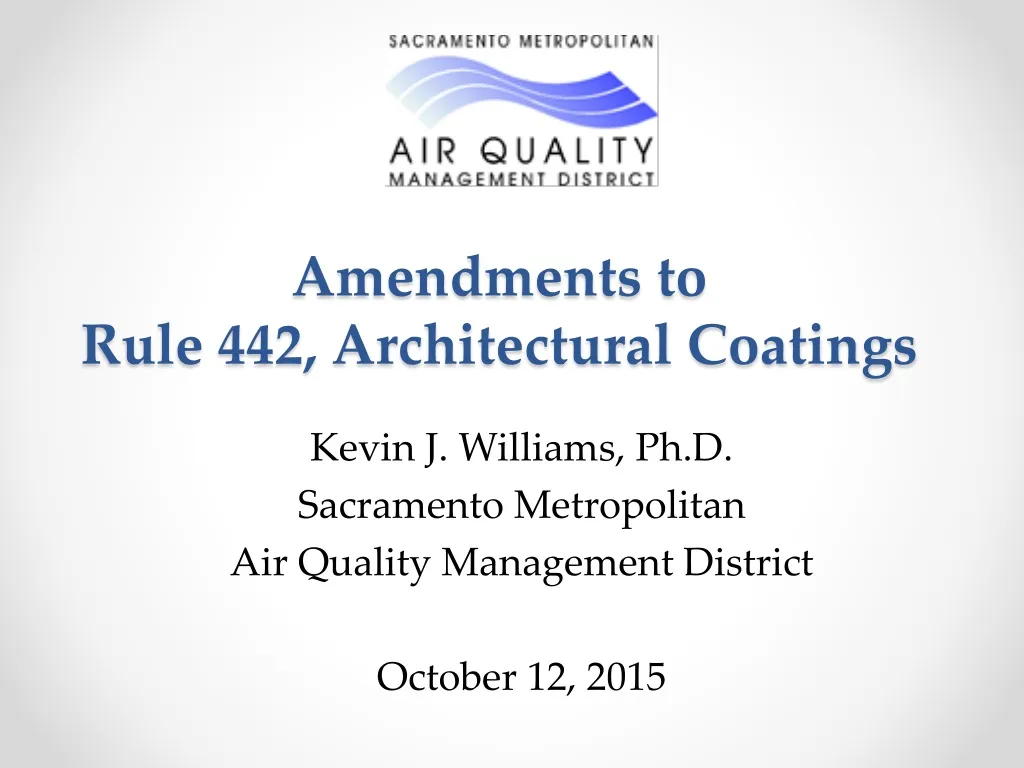 amendments to rule 442 architectural coatings