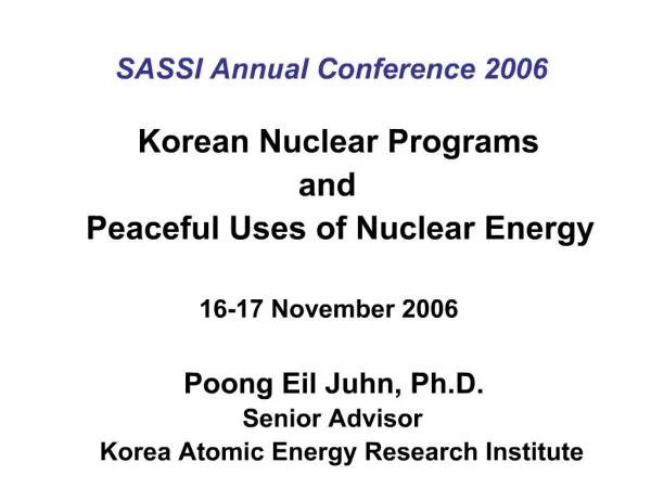 SASSI Annual Conference 2006