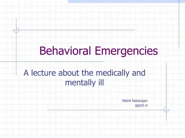 Behavioral Emergencies