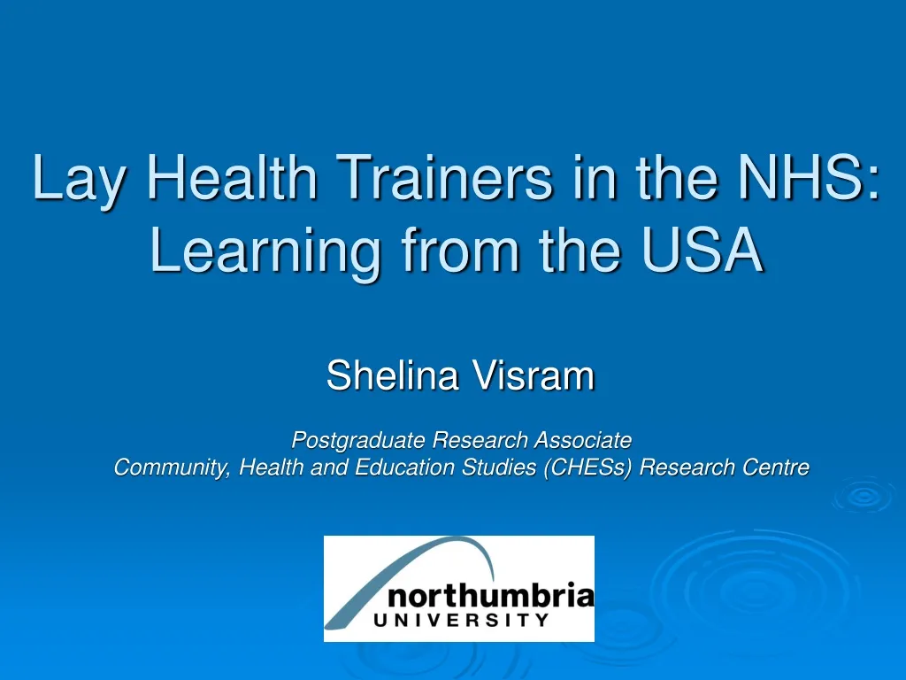 lay health trainers in the nhs learning from the usa