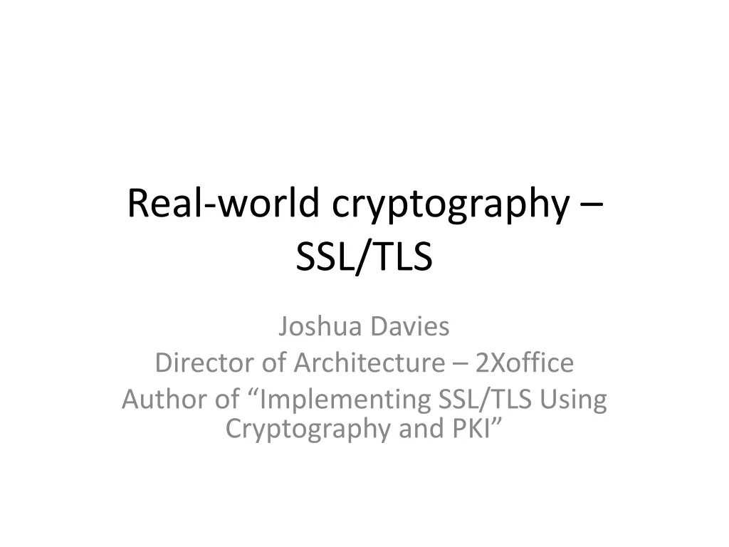 real world cryptography ssl tls