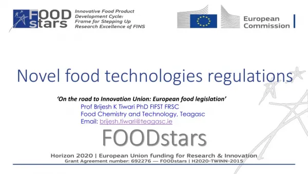 Novel food technologies regulations