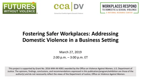 Fostering Safer Workplaces: Addressing Domestic Violence in a Business Setting