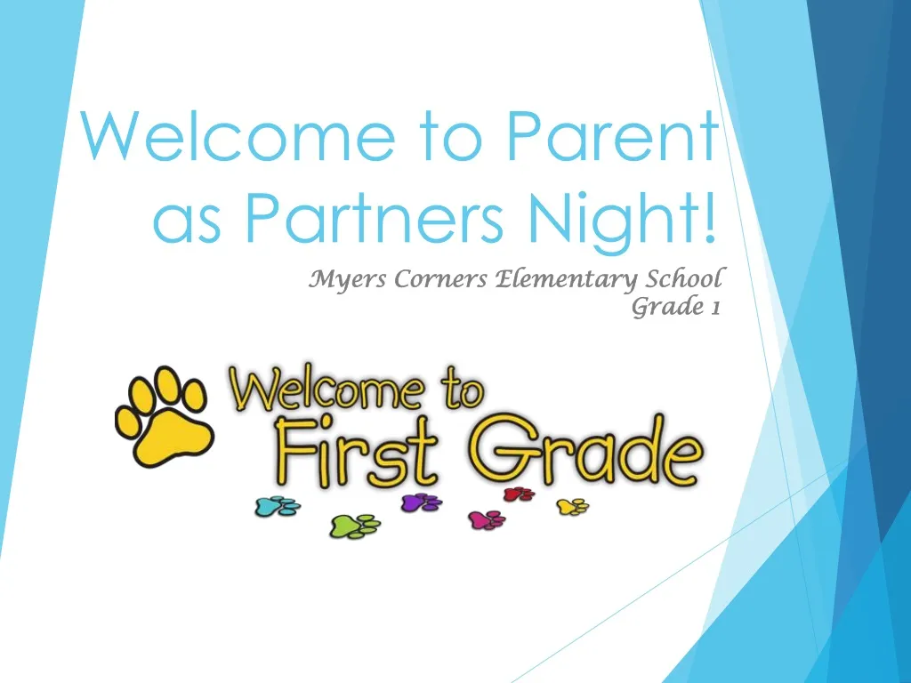 welcome to parent as partners night