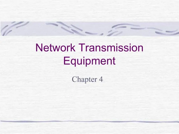 Network Transmission Equipment