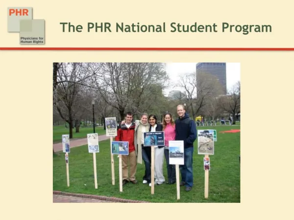 The PHR National Student Program