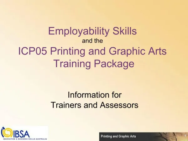 Employability Skills and the ICP05 Printing and Graphic Arts Training Package