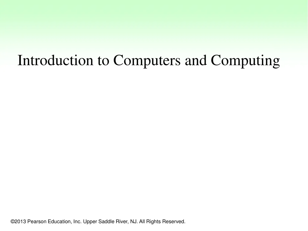 introduction to computers and computing