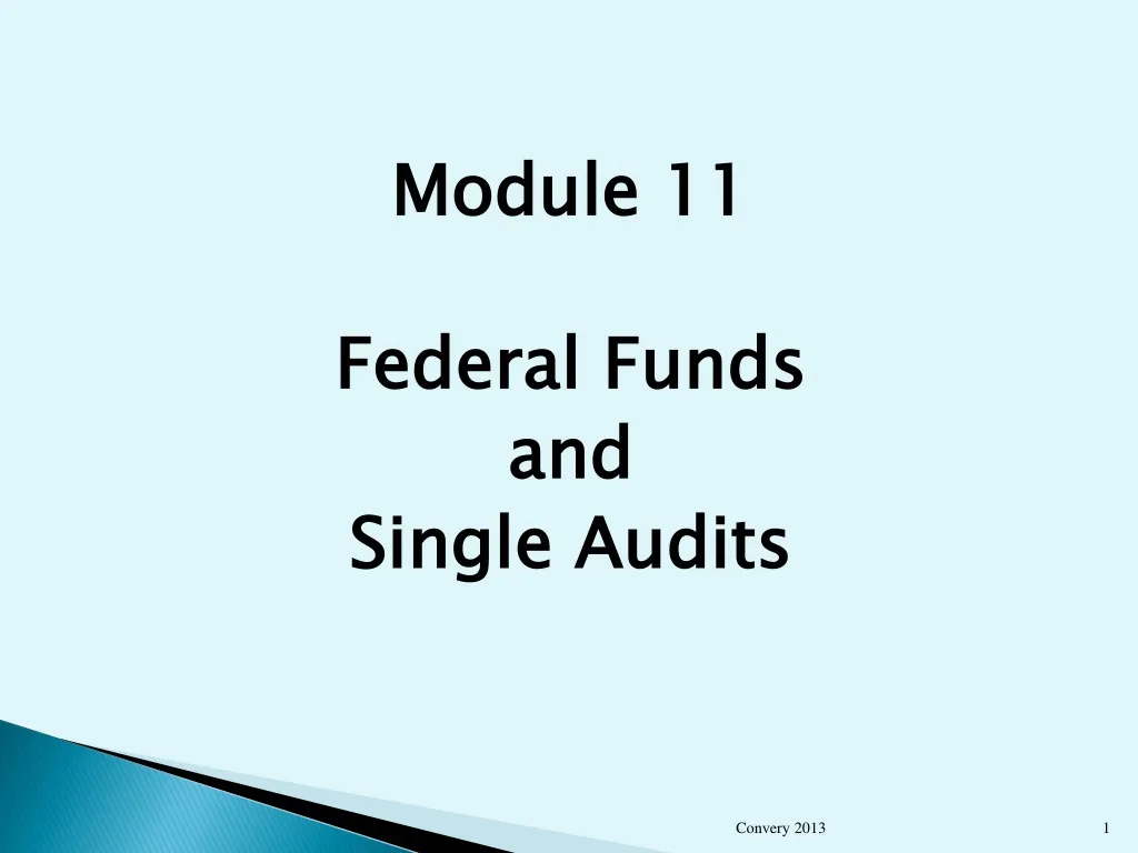 module 11 federal funds and single audits