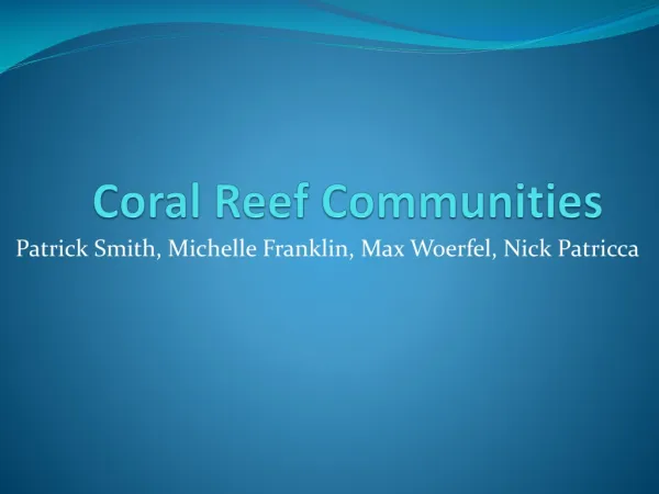 Coral Reef Communities