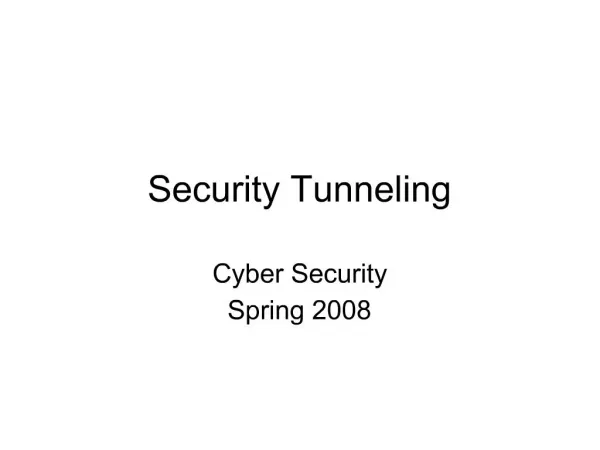 Security Tunneling