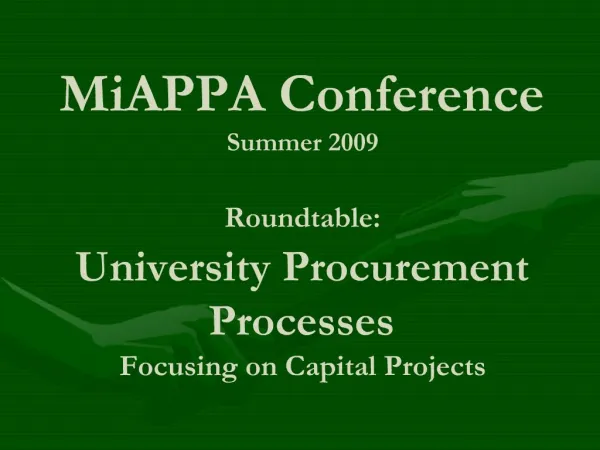 MiAPPA Conference Summer 2009