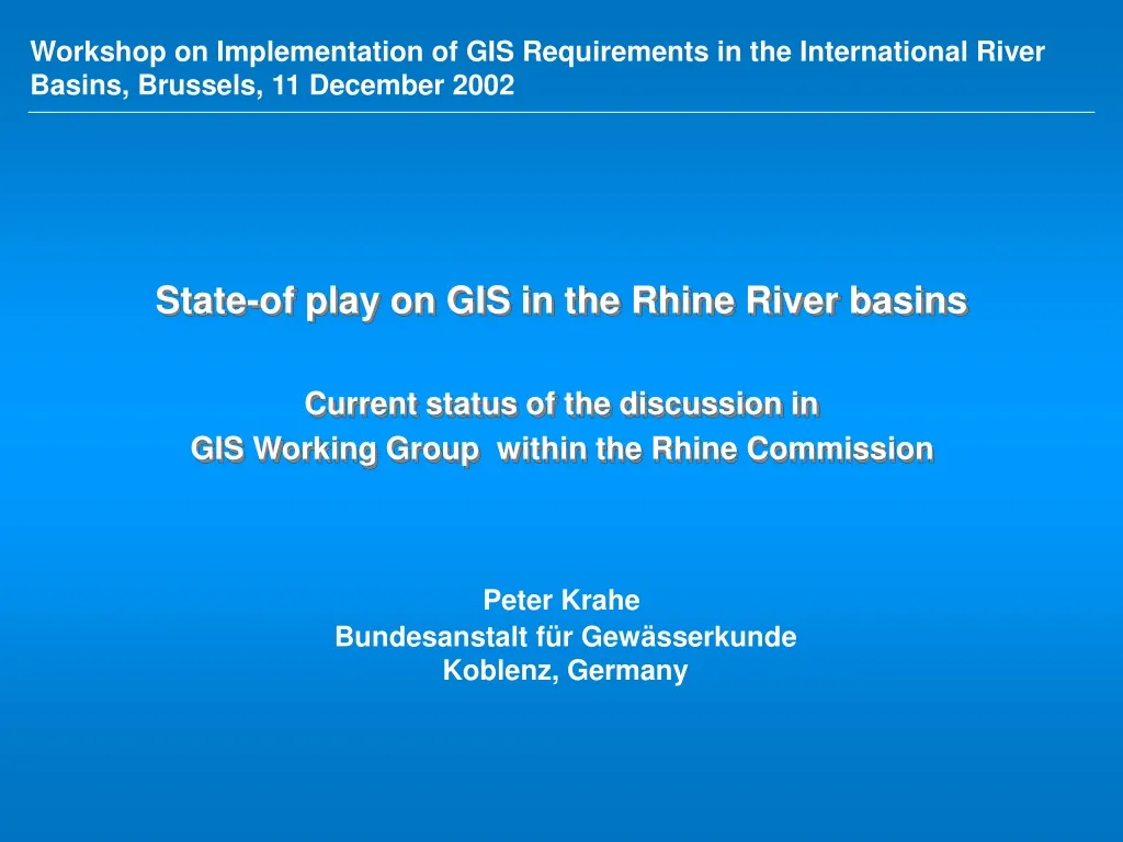 workshop on implementation of gis requirements