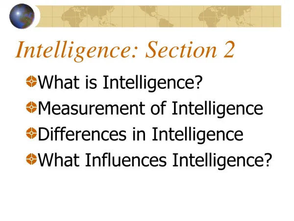 Intelligence: Section 2