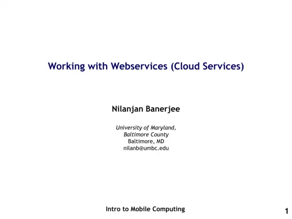 Working with Webservices (Cloud Services)