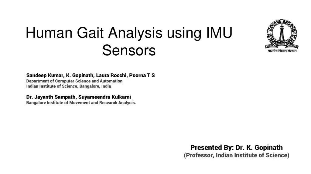 human gait analysis using imu sensors