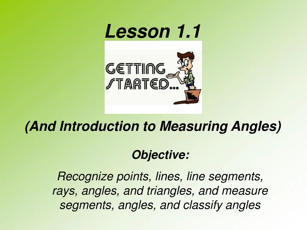 lesson 1 1 and introduction to measuring angles