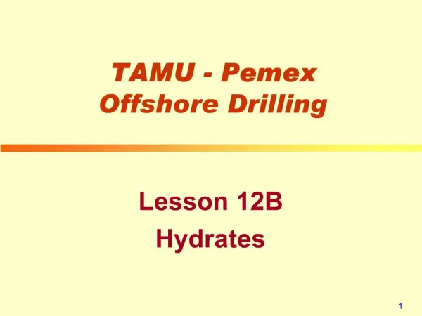 TAMU - Pemex Offshore Drilling