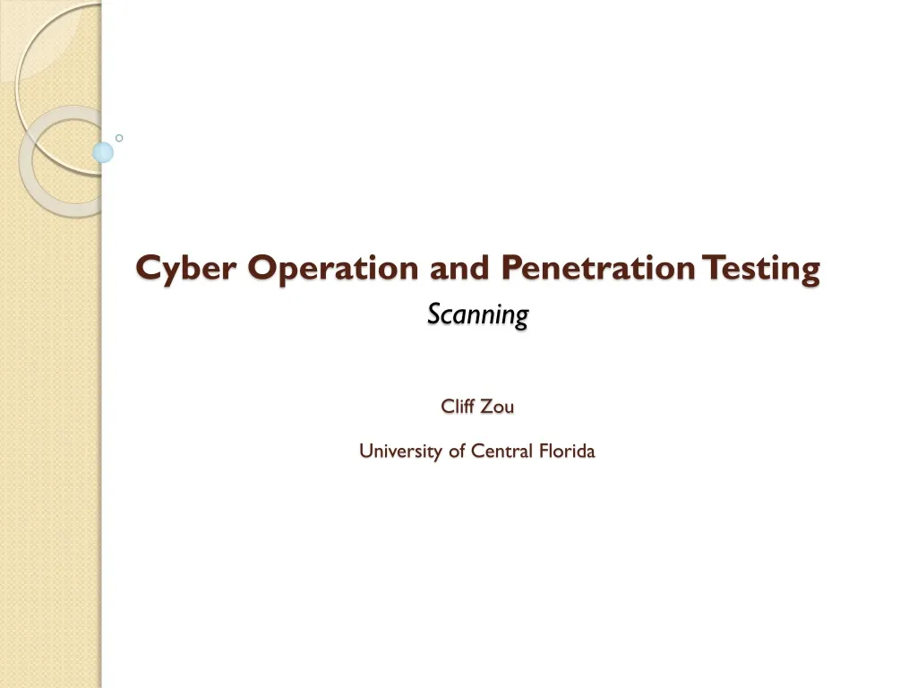 cyber operation and penetration testing scanning