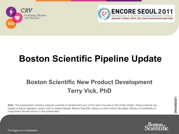Boston Scientific Pipeline Update