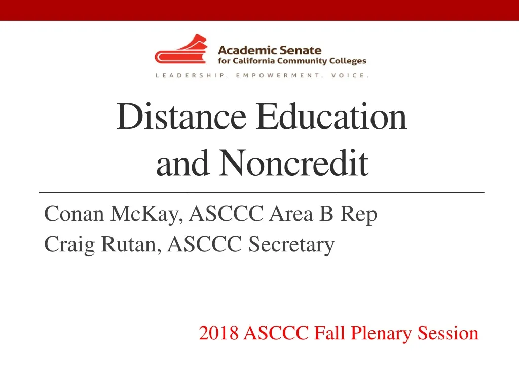distance education and noncredit