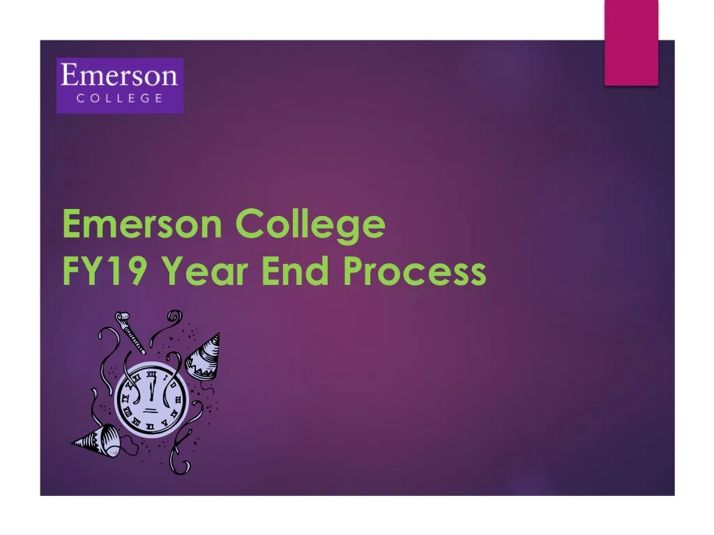 emerson college fy19 year end process