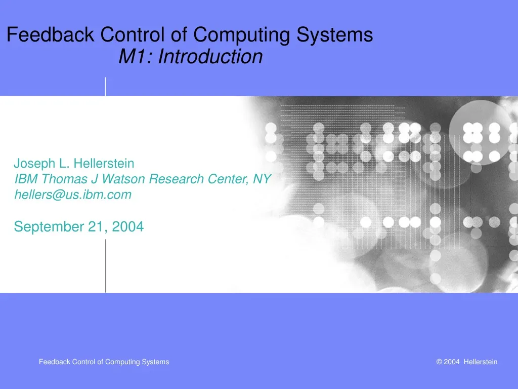 feedback control of computing systems m1 introduction