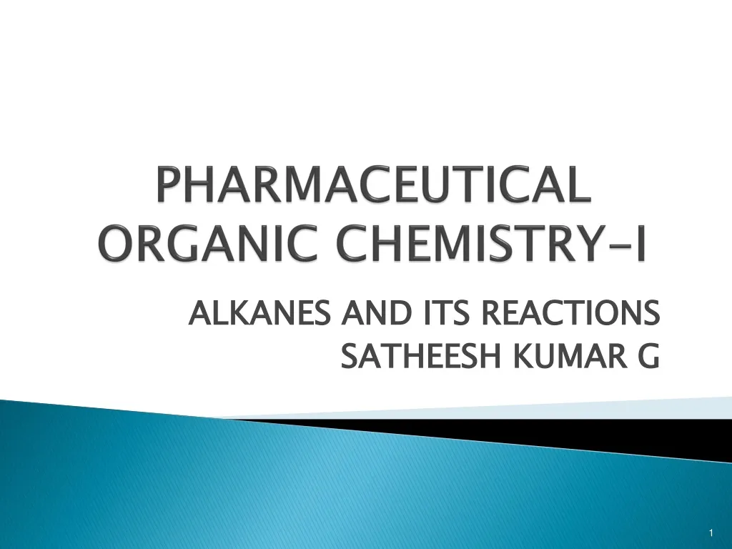 pharmaceutical organic chemistry i