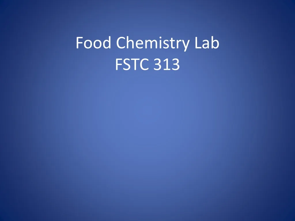 food chemistry lab fstc 313