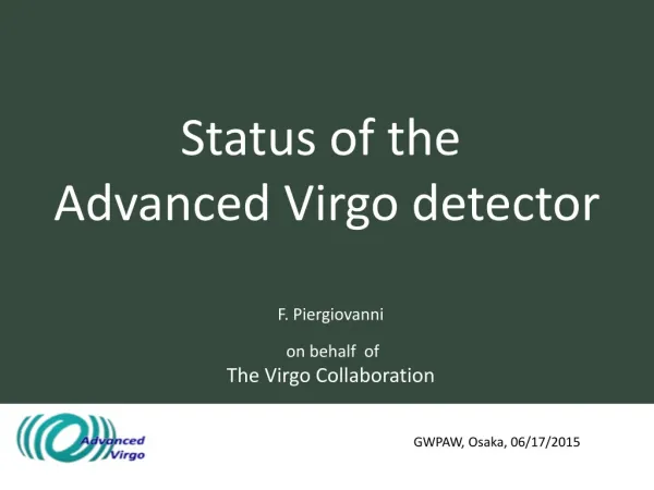 Status of the Advanced Virgo detector