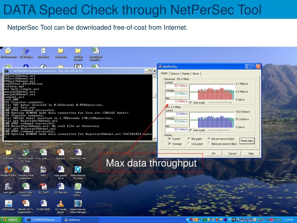 data speed check through netpersec tool