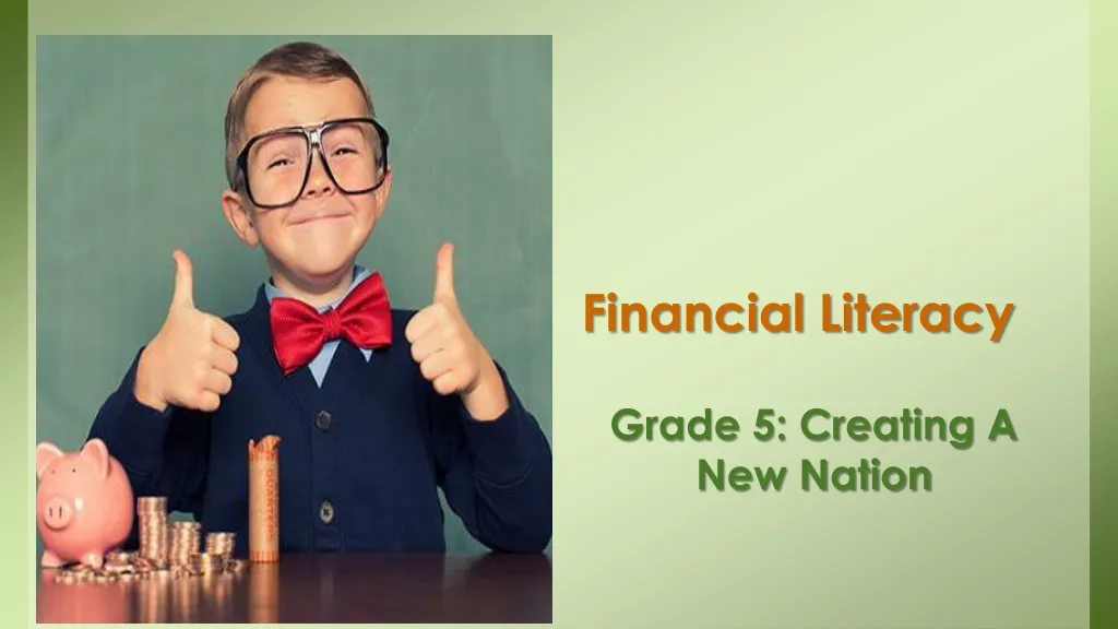 financial literacy grade 5 creating a new nation