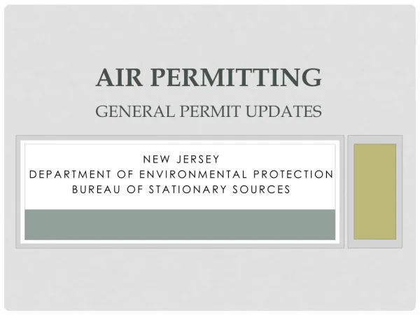 Air Permitting General Permit Updates