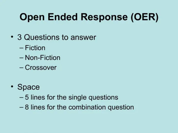 Open Ended Response OER