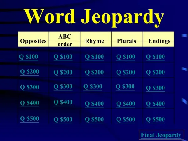 Word Jeopardy