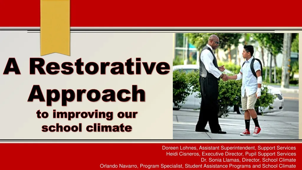a restorative approach to improving our school