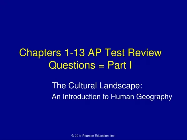 Chapters 1-13 AP Test Review Questions = Part I