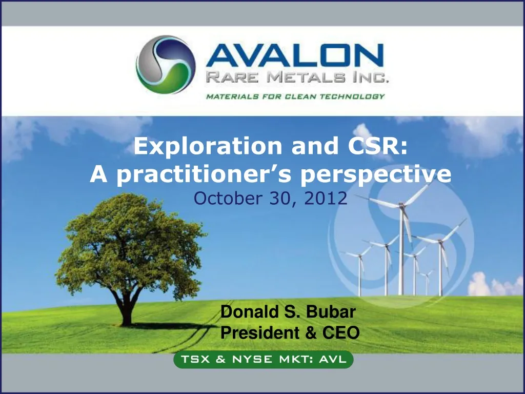 exploration and csr a practitioner s perspective october 30 2012